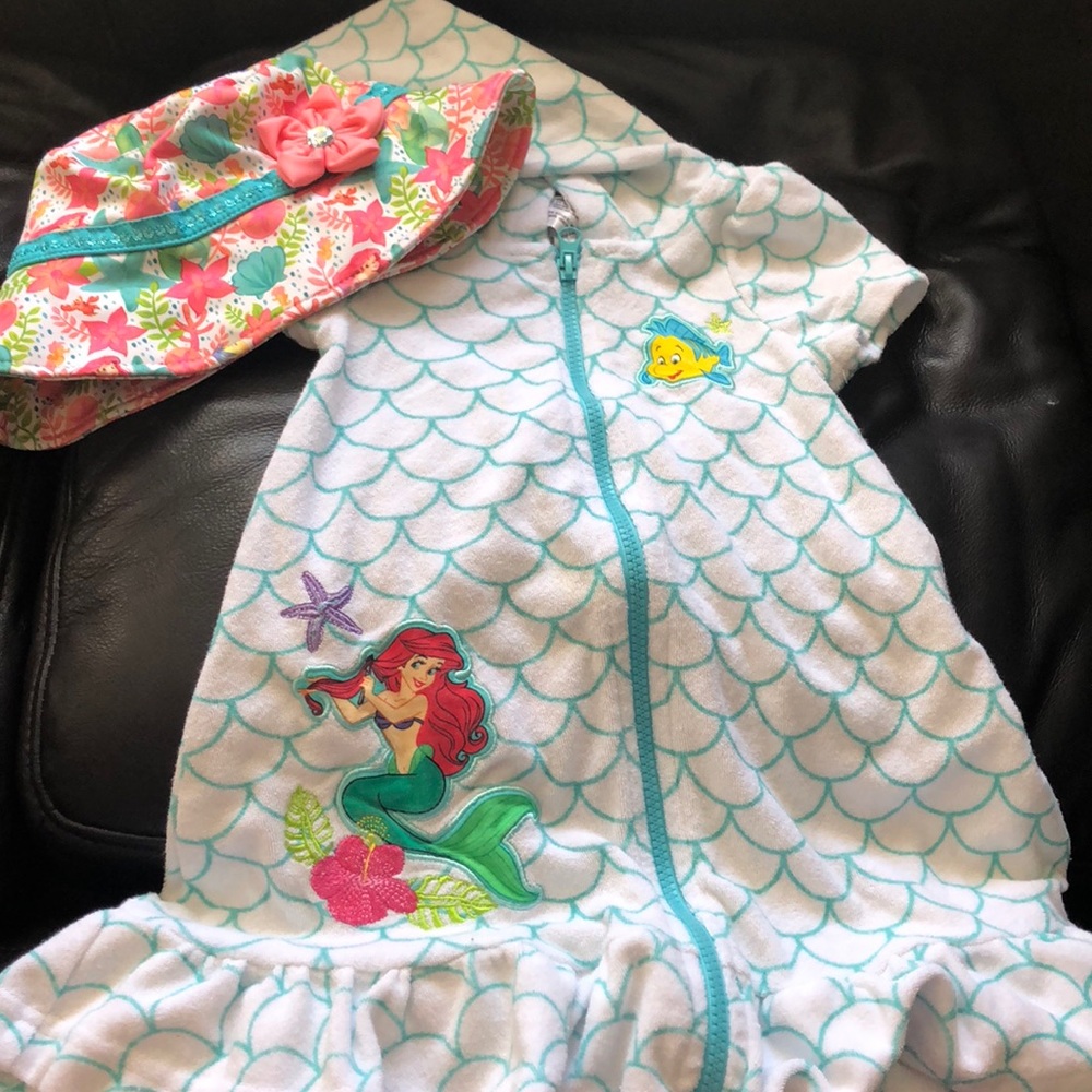 Adorable Disney Ariel Beach Cover up with hat